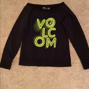 Volcom Black and Neon Sweatshirt
